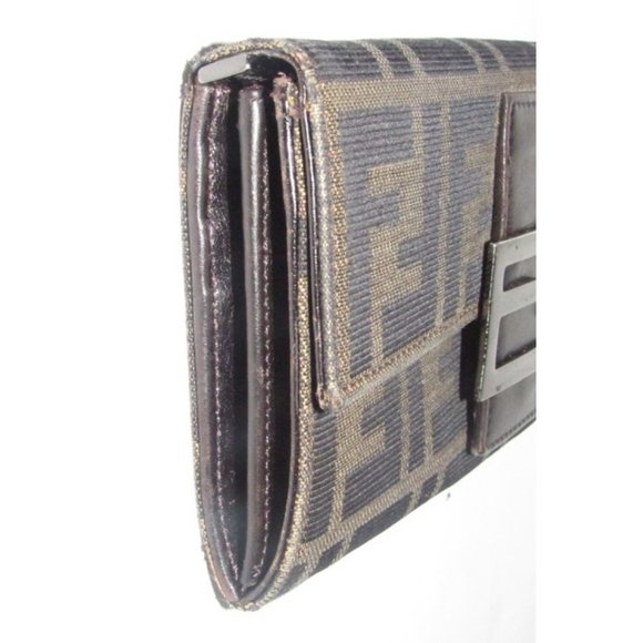 Fendi Tobacco Zucca Large 'F' Print Continental - Picture 5 of 12